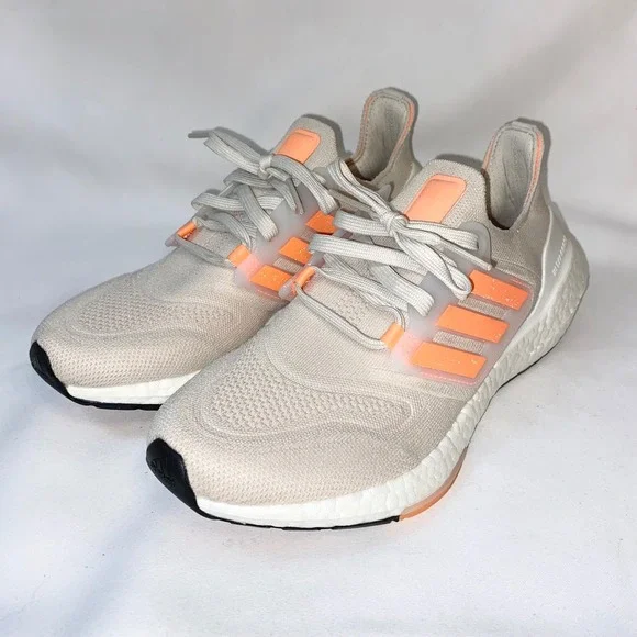 adidas Women's Athletic Shoes Beige with Peach Accents - Picture 2 of 16